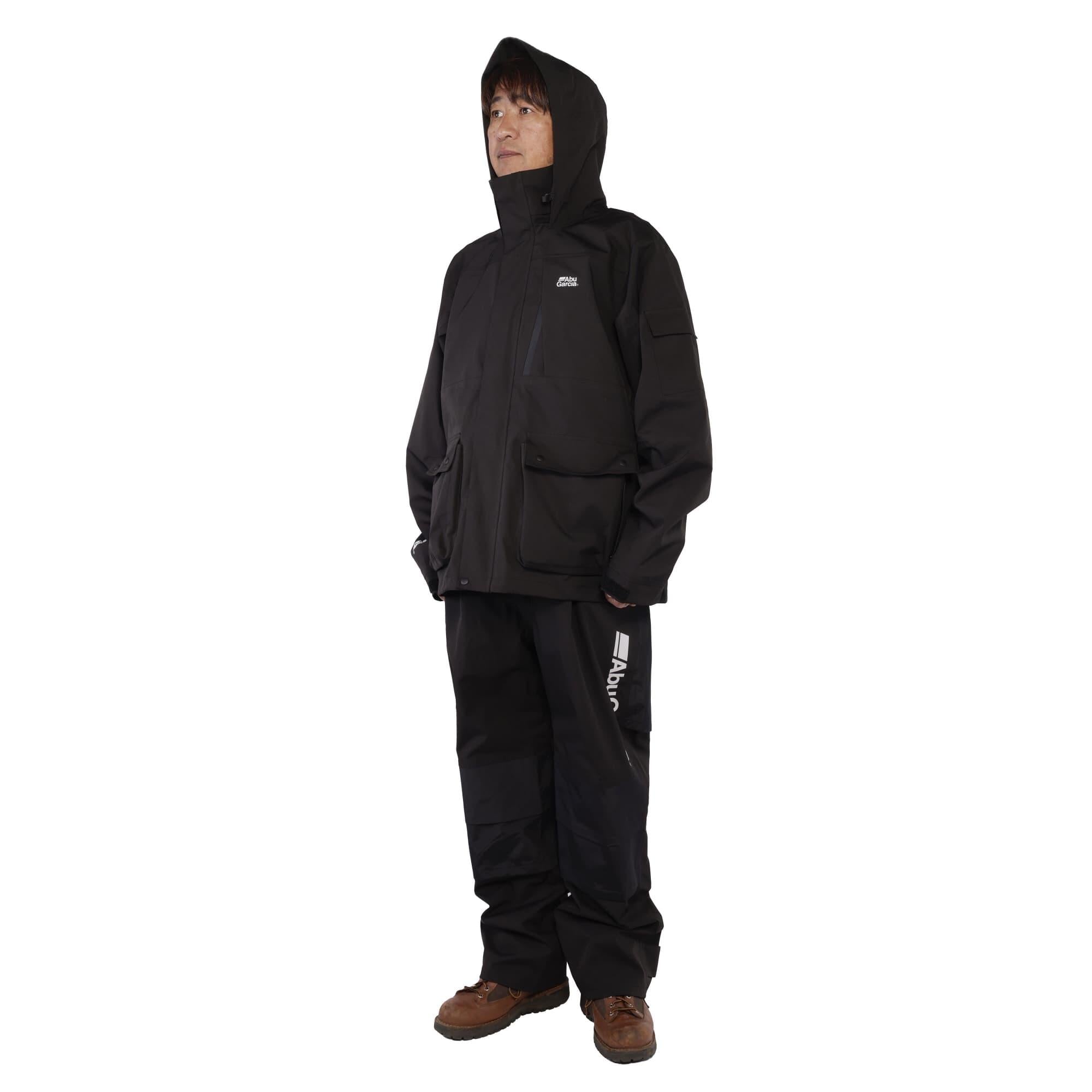 アブガルシア　Abu Garcia フード付フィッシングロングコート　ブラック 3Layer Fishing Shell Parka（3レイヤー フィッシングシェルパーカー